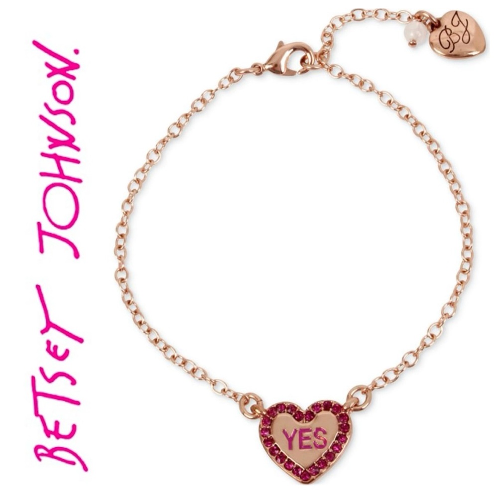 🌀 Betsey Johnson Candy Heart Ankle Bracelet - Picture 2 of 5